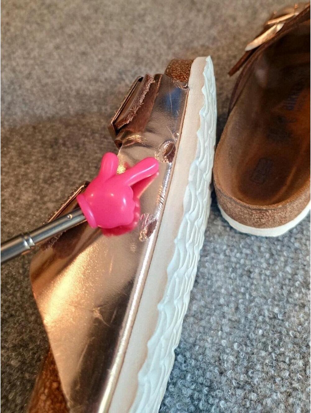 Birkenstock Metallic Copper Arizona BS Slip On Slide Sandals Sz 38 US 7-7.5 - Picture 12 of 12